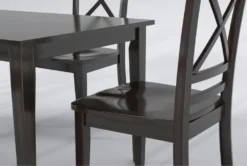 Kendall Espresso 60" Dining With X Back Chairs Set For 4 -KitchenCraft Store 284346 brown wood dining set detail 45