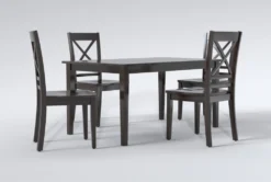 Kendall Espresso 60" Dining With X Back Chairs Set For 4 -KitchenCraft Store 284346 brown wood dining set side 19
