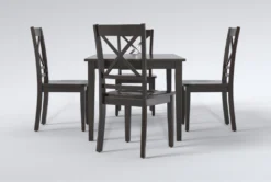 Kendall Espresso 60" Dining With X Back Chairs Set For 4 -KitchenCraft Store 284346 brown wood dining set side 20