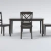 Kendall Espresso 60" Dining With X Back Chairs Set For 4