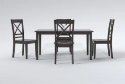 KitchenCraft Store 38 Kendall Espresso 60" Dining With X Back Chairs Set For 4