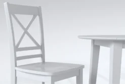 Kendall White 42" Drop Leaf Dining With X Back Chair Set For 2 -KitchenCraft Store 284349 white wood dining set detail 44