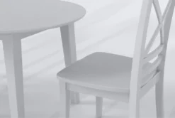 Kendall White 42" Drop Leaf Dining With X Back Chair Set For 2 -KitchenCraft Store 284349 white wood dining set detail 45