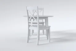 Kendall White 42" Drop Leaf Dining With X Back Chair Set For 2 -KitchenCraft Store 284349 white wood dining set side 20