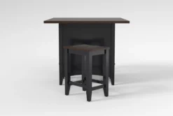 Kennedy Black 48" Counter With Backless Stools Set For 2 9 Kennedy Black 48" Counter With Backless Stools Set For 2 -KitchenCraft Store 284351 black wood counter height set side 20 1