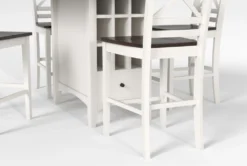 Kennedy White 48" Counter With X Back Stools Set For 4 11 Kennedy White 48" Counter With X Back Stools Set For 4 -KitchenCraft Store 284354 white wood counter height set detail 45