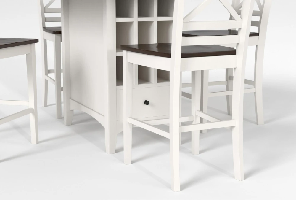 Kennedy White 48" Counter With X Back Stools Set For 4 6 Kennedy White 48" Counter With X Back Stools Set For 4 - Image 6