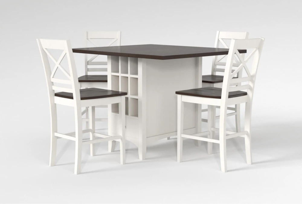 Kennedy White 48" Counter With X Back Stools Set For 4 3 Kennedy White 48" Counter With X Back Stools Set For 4 - Image 3