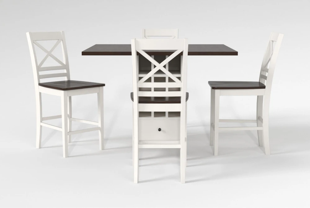Kennedy White 48" Counter With X Back Stools Set For 4 1 Kennedy White 48" Counter With X Back Stools Set For 4