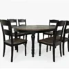 Pepper Creek Vintage 48" Black Round Dining Set For 6