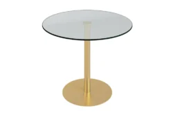 Cadiz Clear Glass And Matte Brushed Gold 36" Round Bistro Table -KitchenCraft Store 284901 detail v2 45