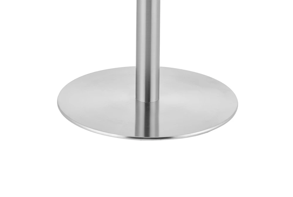 Rodney Matte White And Brushed Stainless Steel 41" Bar Table 4 Rodney Matte White And Brushed Stainless Steel 41" Bar Table - Image 4