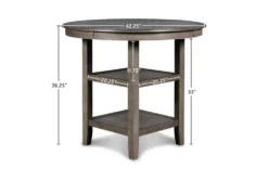 Joni Grey Round 42" Counter Set For 4 23 Joni Grey Round 42" Counter Set For 4 -KitchenCraft Store 286855 grey wood counter height set detail 48