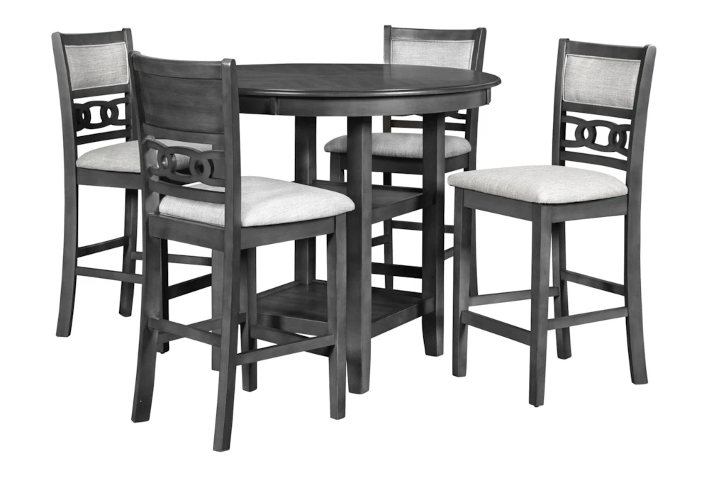 Joni Grey Round 42" Counter Set For 4 1 Joni Grey Round 42" Counter Set For 4