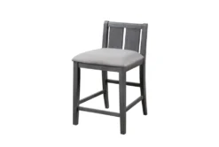 Kaine Gray 36" 3 Piece Storage Counter Set For 2 -KitchenCraft Store 286860 grey wood counter height set side 16