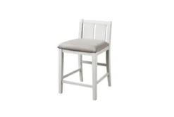 Kaine Two Tone White 36" Storage Counter Set For 2 -KitchenCraft Store 286861 white wood counter height set front 03