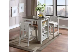 Kaine Two Tone White 36" Storage Counter Set For 2 -KitchenCraft Store 286861 white wood counter height set room 85