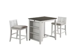 Kaine Two Tone White 36" Storage Counter Set For 2