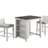 Kaine Two Tone White 36" Storage Counter Set For 2