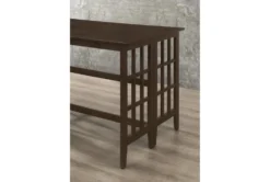 Shawna 70" Counter Table -KitchenCraft Store 288736 brown wood dining table detail 44