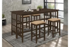 Shawna 70" Counter Table -KitchenCraft Store 288736 brown wood dining table room 86