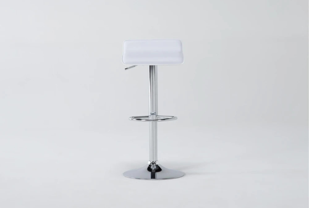 Collin Backless Adjustable Bar Stool White & Chrome 2 Collin Backless Adjustable Bar Stool White & Chrome - Image 2