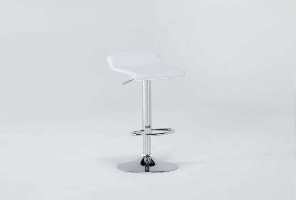 Collin Backless Adjustable Bar Stool White & Chrome 3 Collin Backless Adjustable Bar Stool White & Chrome - Image 3