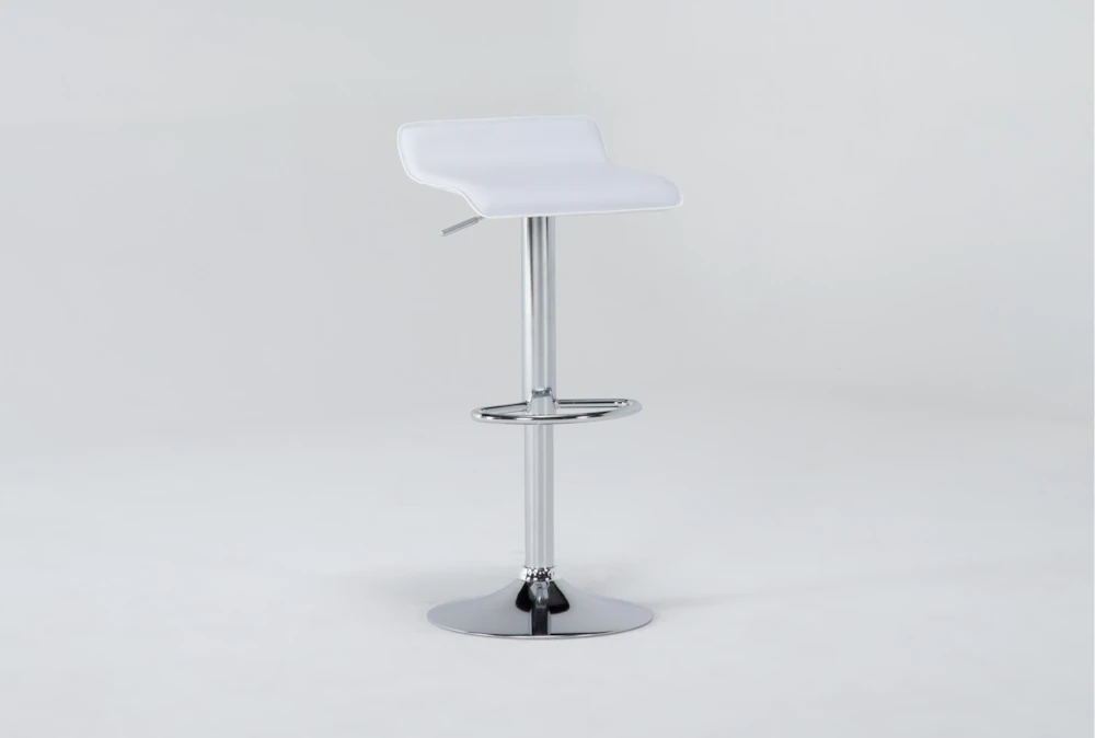 Collin Backless Adjustable Bar Stool White & Chrome 4 Collin Backless Adjustable Bar Stool White & Chrome - Image 4