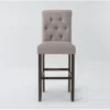 Tobias Tufted Back Bar Stool Beige & Rustic Brown