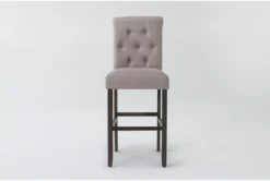Tobias Tufted Back Bar Stool Beige & Rustic Brown