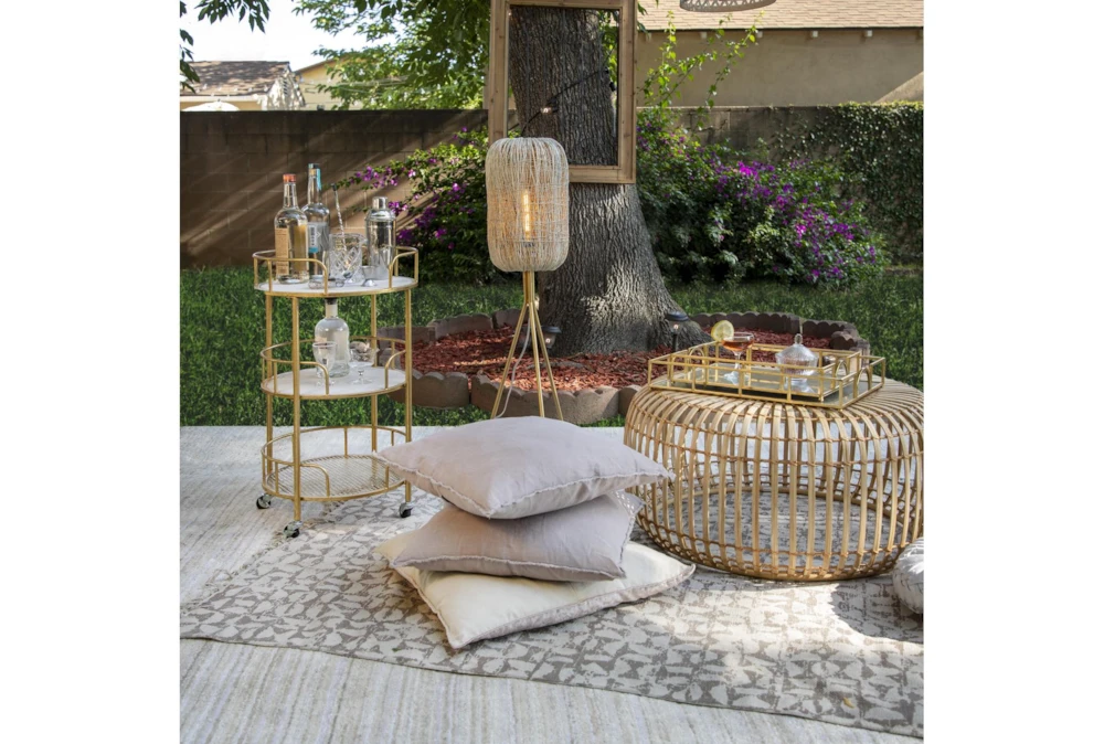 White/Gold Metal 3 Tier Round Rolling Bar Cart 2 White/Gold Metal 3 Tier Round Rolling Bar Cart - Image 2