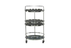 Silver Stainless Steel Round Bar Cart 13 Silver Stainless Steel Round Bar Cart -KitchenCraft Store 295267 silver metal bar cart back 82