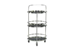 Silver Stainless Steel Round Bar Cart 15 Silver Stainless Steel Round Bar Cart -KitchenCraft Store 295267 silver metal bar cart material 76