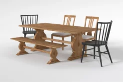 Magnolia Home Collins 84" Dining With Bungalow & Nora Dining Chairs Set For 6 By Joanna Gaines 9 Magnolia Home Collins 84" Dining With Bungalow & Nora Dining Chairs Set For 6 By Joanna Gaines -KitchenCraft Store 296746 natural wood dining set side 20