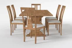 Magnolia Home Collins 84" Dining With Nora Dining Chairs Set For 6 By Joanna Gaines 8 Magnolia Home Collins 84" Dining With Nora Dining Chairs Set For 6 By Joanna Gaines -KitchenCraft Store 296749 natural wood dining set side 19