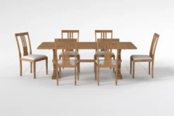 Magnolia Home Collins 84" Dining With Nora Dining Chairs Set For 6 By Joanna Gaines