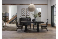 Barton Dew 104" Extension Dining Table -KitchenCraft Store 297383 grey wood dining table room 48