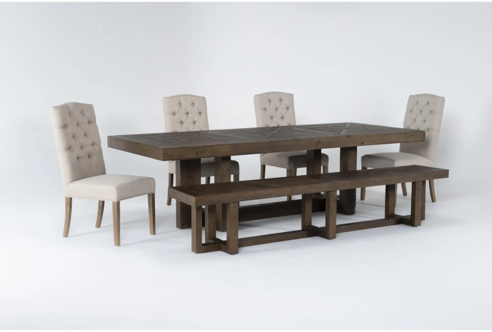 Palazzo 106" Dining With Bench + Biltmore Side Chair Set For 6 2 Palazzo 106" Dining With Bench + Biltmore Side Chair Set For 6 - Image 2