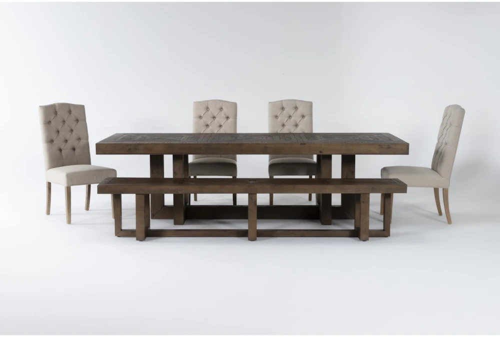 Palazzo 106" Dining With Bench + Biltmore Side Chair Set For 6 1 Palazzo 106" Dining With Bench + Biltmore Side Chair Set For 6