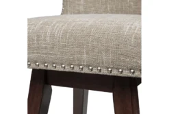 Marlow Camel/Brown High Wingback Button Tufted Swivel Bar Stool -KitchenCraft Store 297852 brown wood bar stool detail 44