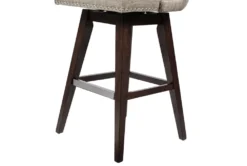 Marlow Camel/Brown High Wingback Button Tufted Swivel Bar Stool -KitchenCraft Store 297852 brown wood bar stool detail 45