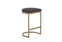 Charcoal/Antique Gold Counter Stool -KitchenCraft Store 297865 gold wood counter height stool detail 46