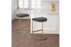 Charcoal/Antique Gold Counter Stool -KitchenCraft Store 297865 gold wood counter height stool room 85
