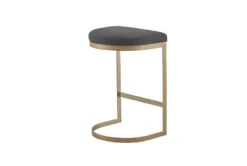 Charcoal/Antique Gold Counter Stool -KitchenCraft Store 297865 gold wood counter height stool side 15