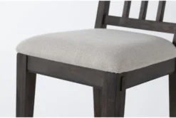 Gustav Counter Stool With Upholstered Seat By Nate Berkus + Jeremiah Brent -KitchenCraft Store 298496 dark brown wood dining chair detail 45