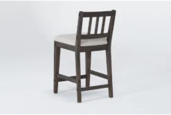 Gustav Counter Stool With Upholstered Seat By Nate Berkus + Jeremiah Brent -KitchenCraft Store 298496 dark brown wood dining chair side 19