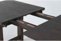 Gustav 78"-98" Rectangle Dining With Bench, Side Chairs, & Upholstered Host Chairs Set For 6 By Nate Berkus + Jeremiah Brent -KitchenCraft Store 298514 dark brown wood dining set detail 47