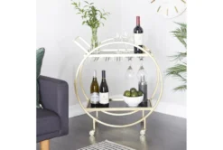 Gold Rolling Round Bar Cart -KitchenCraft Store 299637 room 85