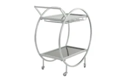 Silver Rolling Round Bar Cart 15 Silver Rolling Round Bar Cart -KitchenCraft Store 299638 back 82