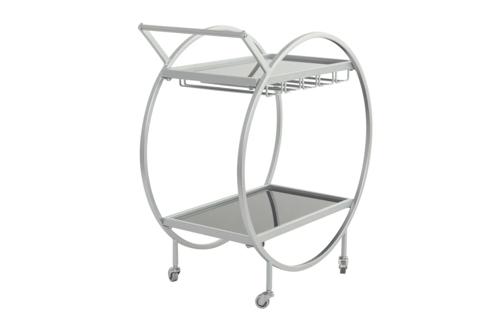 Silver Rolling Round Bar Cart 7 Silver Rolling Round Bar Cart - Image 7